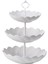 3 Tier Kek Standı Avrupa Tarzı Servis Kaseler Tutucu Kule Düğün Dekor Beyaz Çiçek Tipi (Yurt Dışından) 1