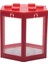 Mini Akvaryum Istiflenebilir Balık Tankı LED Lamba Işık Betta Dövüş Kutusu Kare Kırmızı (Yurt Dışından) 1