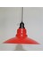 retro,vintage mutfak,oda,cafe,oteller için kırmızı 1xe27 metal sarkıt avize çap:37cm 2