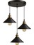 retro,rustik,vintage 3xe27 siyah metal gövde sarkıt avize çap:30cm 1