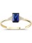 Safir Renkli Kenar Taşlı Altın Yüzük YZA.101.01 2