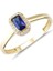Safir Renkli Kenar Taşlı Altın Yüzük YZA.110.01 1