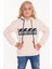 Kız Çocuk Organization Yazı Baskılı Kapşonlu Sweatshirt 14124 3