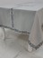 Antik Lüx Jakar Bordürlü Keten Kumaş Gri Masa Örtüsü Dikdörtgen 160x230 cm - 1129 5