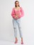 50131 Balon Kollu Crop Top-Fuşya 3