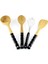 Mermer Görünümlü Porselen Saplı Bambu Mutfak Seti 4 Lü Siyah 1