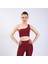 Straight Bordo Kadın Crop Tek Omuz Spor Büstiyer 1