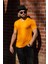 Sarı Hardal Basic Rahat Ince Petek Kumaş Spor Erkek Tshirt 22ETSHPORT 1