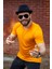 Sarı Hardal Basic Rahat Ince Petek Kumaş Spor Erkek Tshirt 22ETSHPORT 3