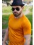 Sarı Hardal Basic Rahat Ince Petek Kumaş Spor Erkek Tshirt 22ETSHPORT 5