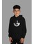 çocuk Siyah Kapşonlu Dijital Baskılı Sweatshirt 1