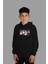 çoçuk Siyah Kapüşonlu Sweatshirt Naruto Dijital Baskılı Iki Iplik Içi Şardonlu 1