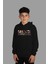çoçuk Örme Siyah Kapüşonlu Sweatshirt Marvel Dijital Baskılı Iki Iplik Içi Şardonlu 1