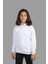 çoçuk Örme Beyaz Kapüşonlu Sweatshirt Iki Iplik Içi Şardonlu 1