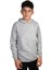 çoçuk Örme Gri Kapüşonlu Sweatshirt Iki Iplik Içi Şardonlu 1