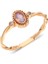 Altın Yüzük - 14 Ayar Altın 0,30 Ct Pınky Quartz 0.08 Ct Zirkon Taşlı Altın Yüzük-Tria Pınky Quartz Taşlı Altın Roz Renk Yüzük 1