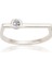 Gümüş Yüzük - Ufuk Çizgisi Şans Totemi Minimal 0,20 CT Signity Swarovski Taşlı 925 Ayar Gümüş Yüzük 1