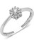 Gümüş Yüzük - Beyaz (Rodyumlu) Gümüş Yüzük-0.45 Ct Swarovski Taşlı Gül Evlilik Teklifi Gümüş Yüzük 1