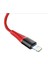 Ios USB Data Senkronizasyon Şarj Kablosu 2.1A Apple iPhone Uyumlu 8 Örgülü Kablo 1 Metre Kırmızı 1