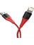 Ios USB Data Senkronizasyon Şarj Kablosu 2.1A Apple iPhone Uyumlu 8 Örgülü Kablo 1 Metre Kırmızı 3