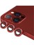 Apple iPhone 13 Pro Kamera Koruyucu Lens Mercek Metal Çerçeveli 3lü Set Kırmızı Red 2