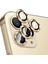 Apple iPhone 13 Pro Max Kamera Koruyucu Lens Mercek Metal Çerçeveli 3lü Set Gold Altın 1
