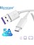 Type-C 5A Hızlı Şarj ve Data USB Kısa Kablo - 25 cm Beyaz AL2712 5