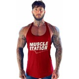 Musclestation Toughman Tank Kırmızı Workout Fitness Atlet