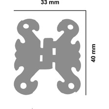 Kelebek Menteşe 10 Adet Sarı 33x40 mm Kutu ve Sandık Menteşesi Hobi Maket