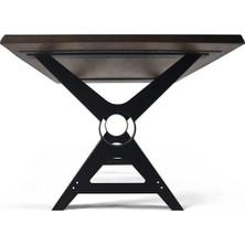 Entema Doğal Ağaç Masif Kütük Masa 60CM x 120CM ( Metal Ayak )