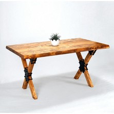 Entema Doğal Ağaç Masif Kütük Masa 60CM x 120CM ( Ağaç Ayak )