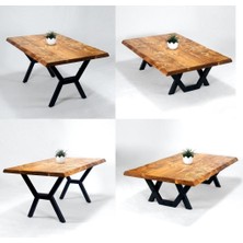 Entema Doğal Ağaç Masif Hibrit Kütük Masa ve Sehpa 90CM x 120 cm