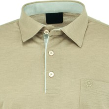 Oppland Erkek Cepli Kısa Kollu Düz Renk Normal Kesim Pamuklu Kumaş Gömlek Yaka T-Shirt