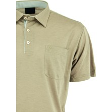 Oppland Erkek Cepli Kısa Kollu Düz Renk Normal Kesim Pamuklu Kumaş Gömlek Yaka T-Shirt