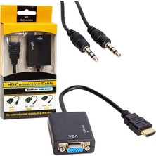 Powermaster PM-32015 Hdmı To VGA Çevirici Adaptör Ses Çıkışlı * GL-001