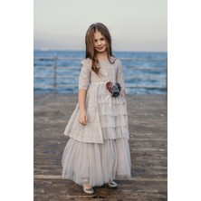 Mialora Couture Kolyeli ve Duvaklı, Pamuklu Vintage Elbise