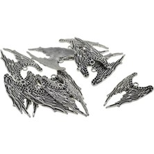 Basto 10 Adet Tibet Gümüş Büyük Melek Kanat Charms Kolye Bookmark 38X22MM (Yurt Dışından)