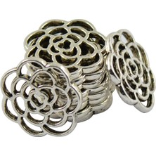 Basto 50 Adet Antik Gümüş Alaşım Hollow Gül Çiçek Charms Konnektör Takı (Yurt Dışından)