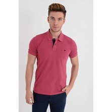 Dynamo Erkek Polo Yaka Likralı T-Shirt Gül T621
