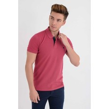 Dynamo Erkek Polo Yaka Likralı T-Shirt Gül T621