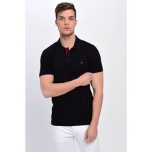 Dynamo Erkek Polo Yaka Likralı T-Shirt Siyah T621