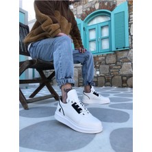 Xon1 XON1606 Bağcıklı Rahat Yüksek Taban Beyaz Casual Erkek Spor Ayakkabı