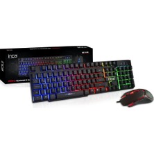 Moraksesuar Inca Klavye Mouse Seti Kablolu USB Gaming Oyuncu Rgb Set IKG-448 Siyah