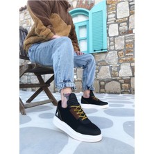Xon1 XON1606 Bağcıklı Rahat Yüksek Taban Siyah Casual Erkek Spor Ayakkabı