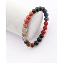 Oğlak Burcu Taşlarından Oluşan Doğal Taş Bileklik 8 mm Küre Kesim - Burç Bilekliği