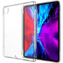 Microcase iPad Pro 11 2021 3.nesil Kalem Koymalı Silikon Kılıf - Şeffaf