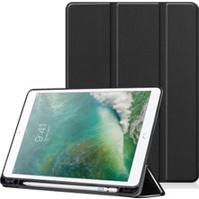 Microcase iPad Pro 12.9 2021 5.nesil Kalem Koymalı Standlı Deri Kılıf -Siyah