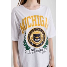 Michigan T-Shirt M-L - Beyaz