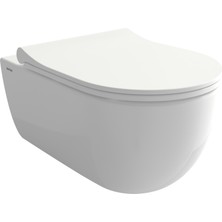 Bocchi V-Tondo Rimless Asma Klozet Parlak Beyaz 1416-001-0128 Kapak Dahil