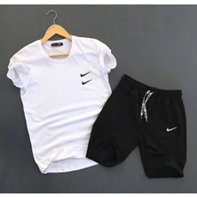 Amor Man Yuvarlak Yaka Dijital Baskılı Pamuklu Ultra  Hafif Çift Cep Ter Tutmayan Erkek Şort Takımı